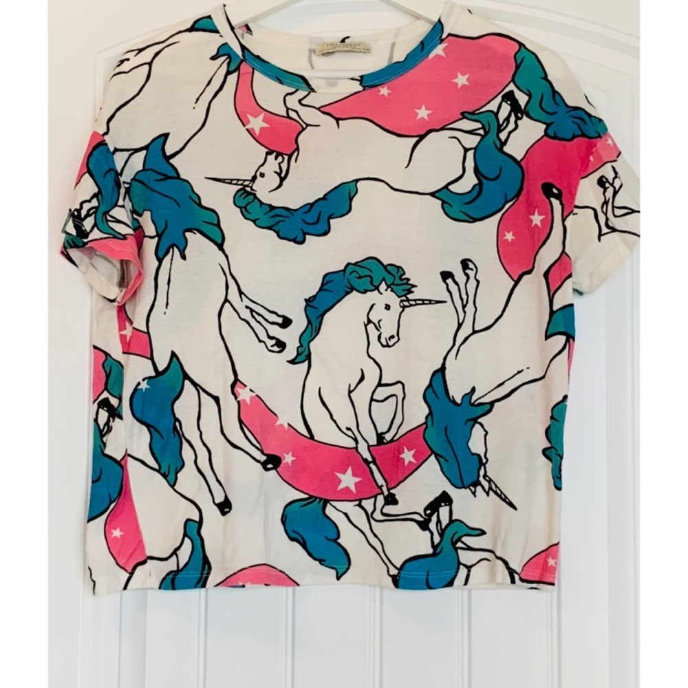 5/$20 Zara unicorn crop top